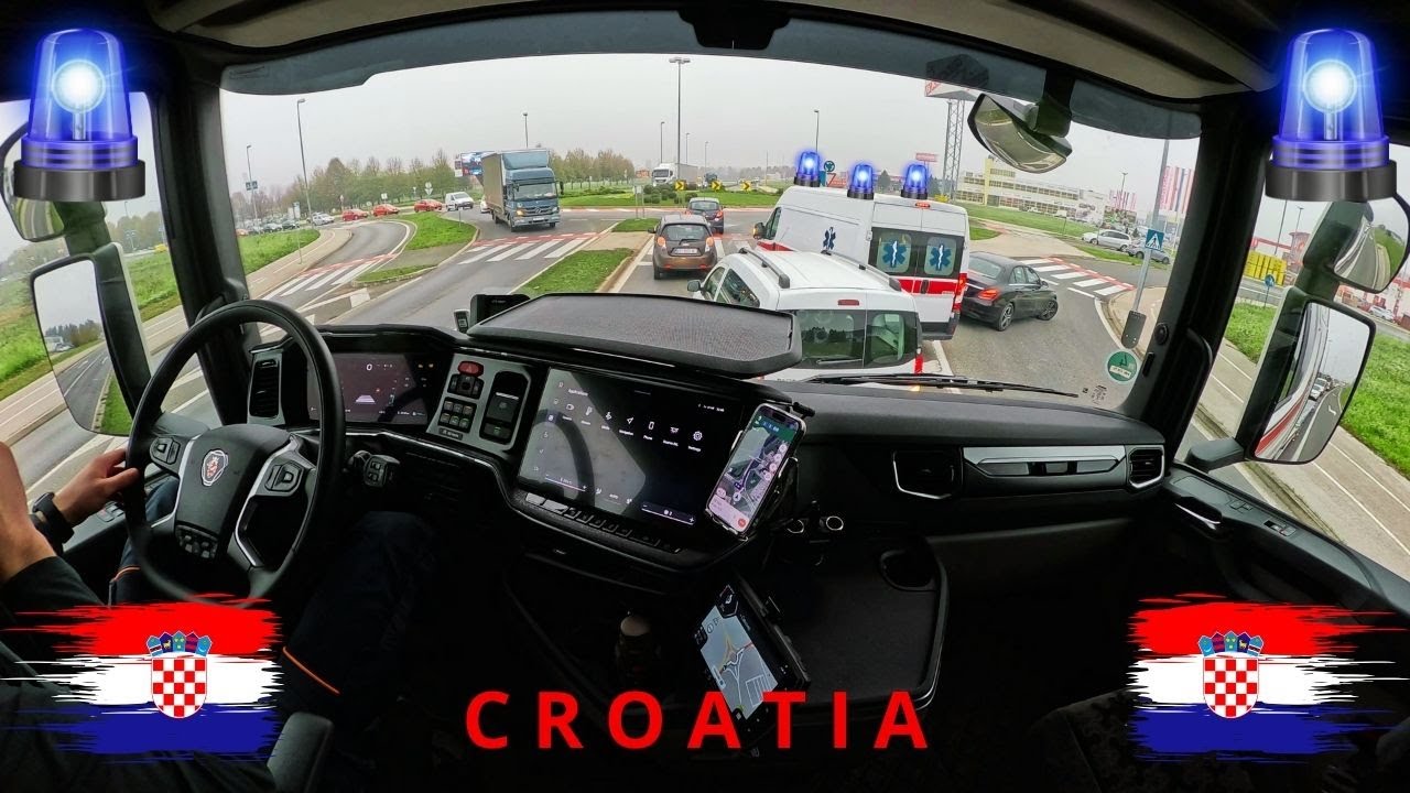 Truck driving through Croatia - Crazy morning on the road