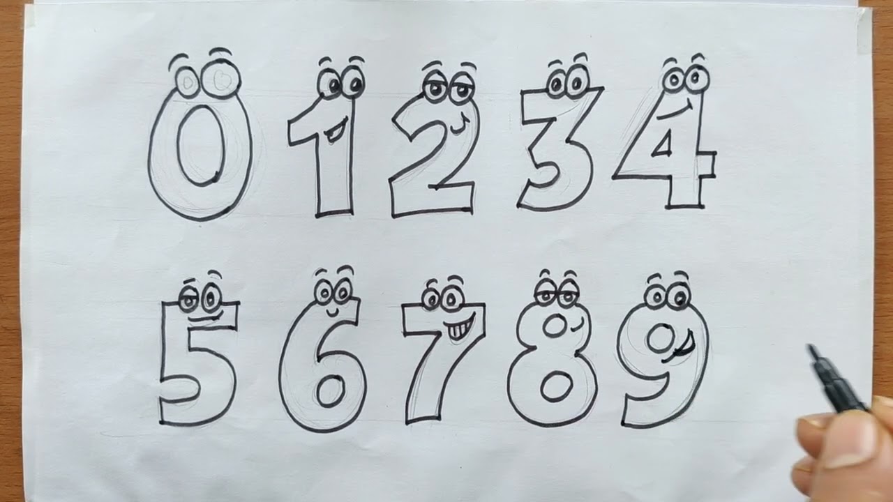 How to Draw with Numbers 1 to 10 ✓ Drawing Using Numbers - YouTube