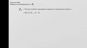 8.4 Modular Arithmetic and Zn - Addition and Multiplication in Zn