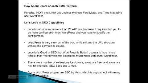 Joomla verses WordPress Video