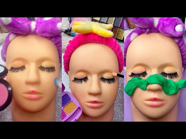 ASMR Mannequin Makeup things Satisfying Unboxing & Review Sounds Video Fast No talking Green mask