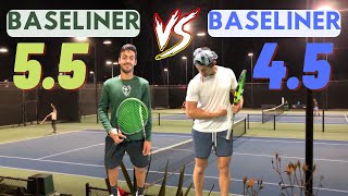 USTA 4.5 Baseliner vs. 5.5 Baseliner | REMATCH Singles Tennis Set with Majeed