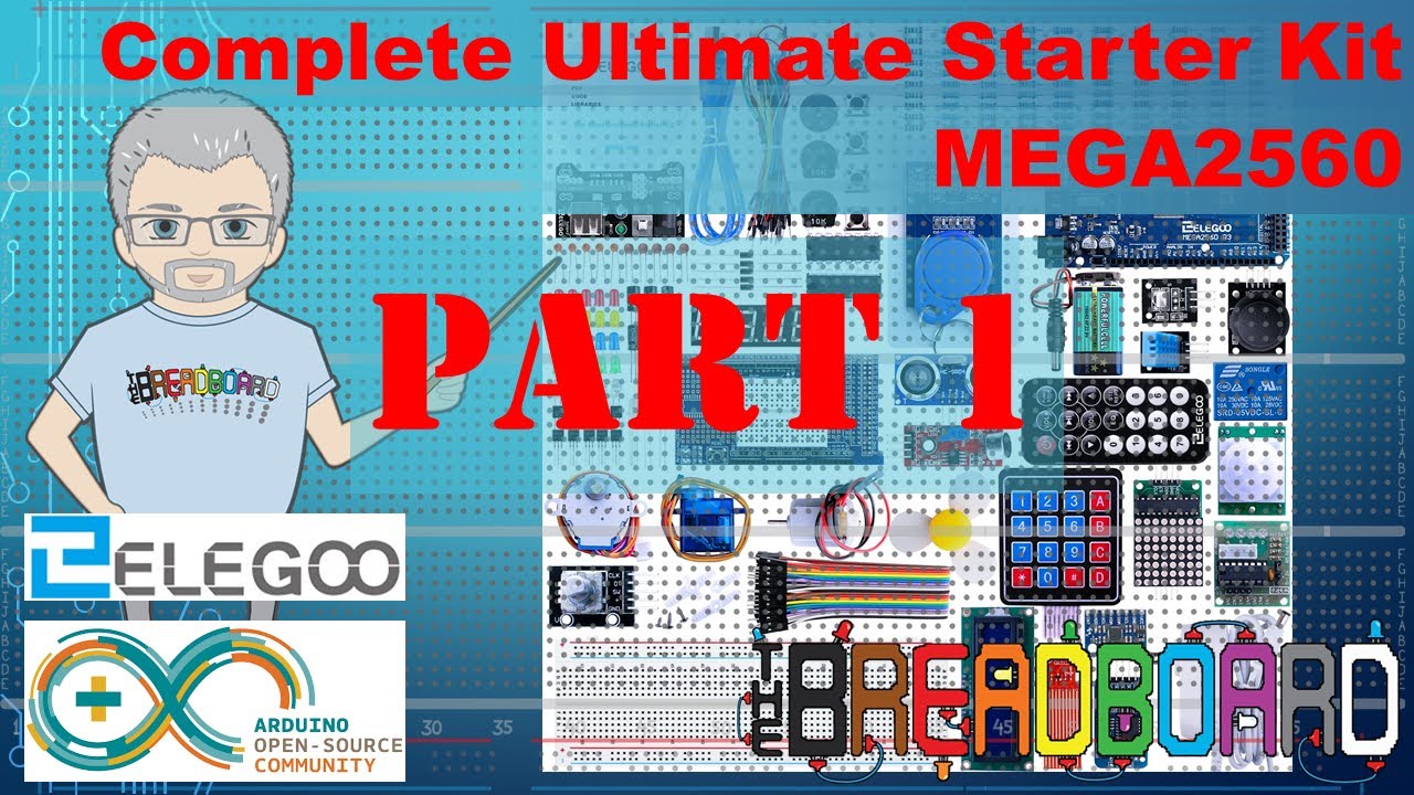 ELEGOO Mega R3 2560 Project Starter Kit Compatible with Arduino IDE MEGA -  Including 16 Tutorials CD