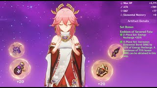 i gave yae miko 4pc emblem set