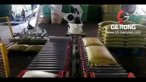 Big bag robot hand automatic palletizing machine running video