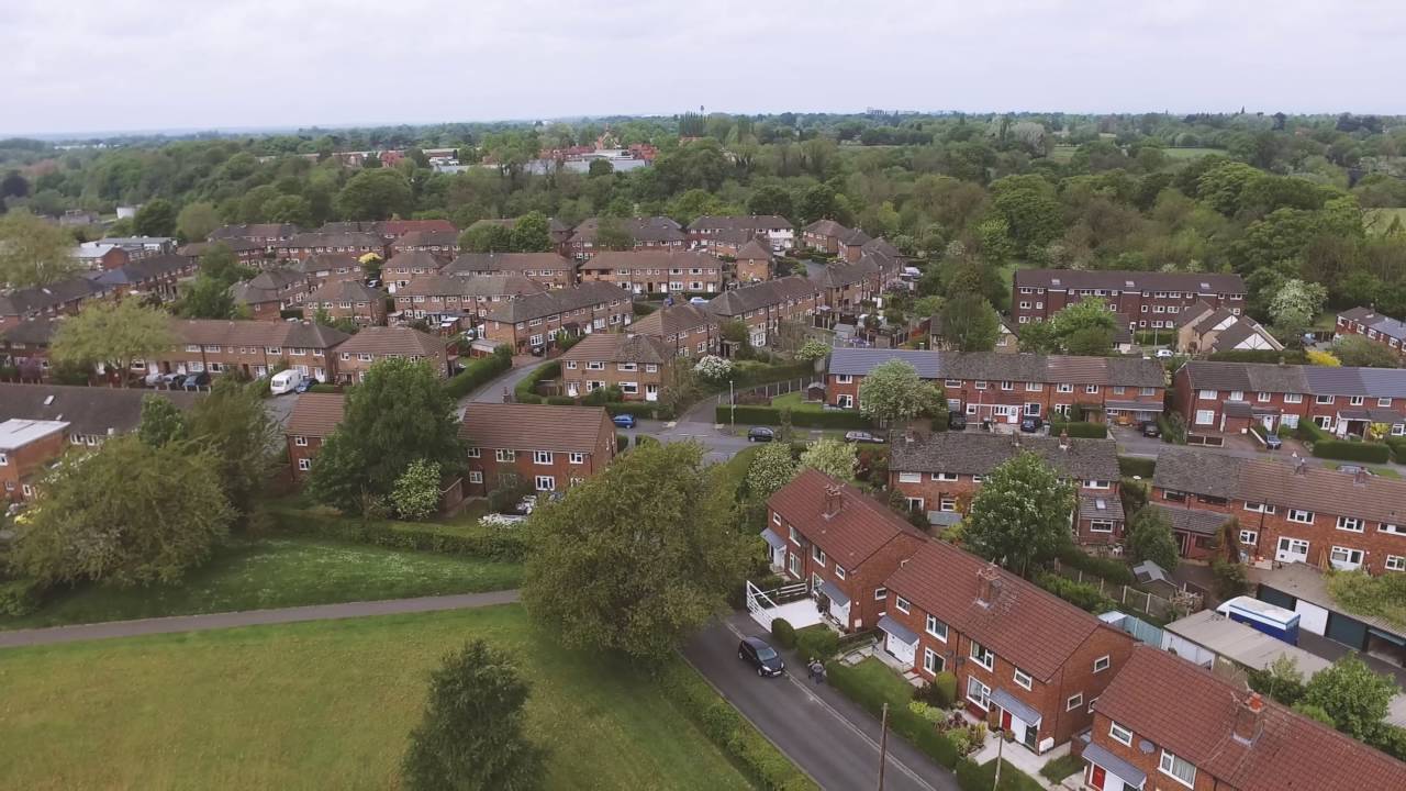 Lacey Green, Wilmslow Cheshire from above. YouTube