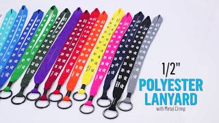 1/2'' Polyester Lanyard with Metal Crimp