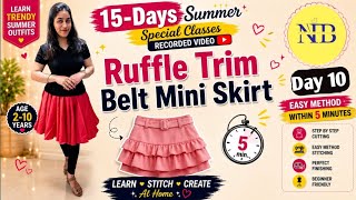 ✅ No Math Pleated Skirt Hack | Turn a Basic Skirt into a Designer Look! DIY RUFFLE TRIM BELT 👌 SKIRT