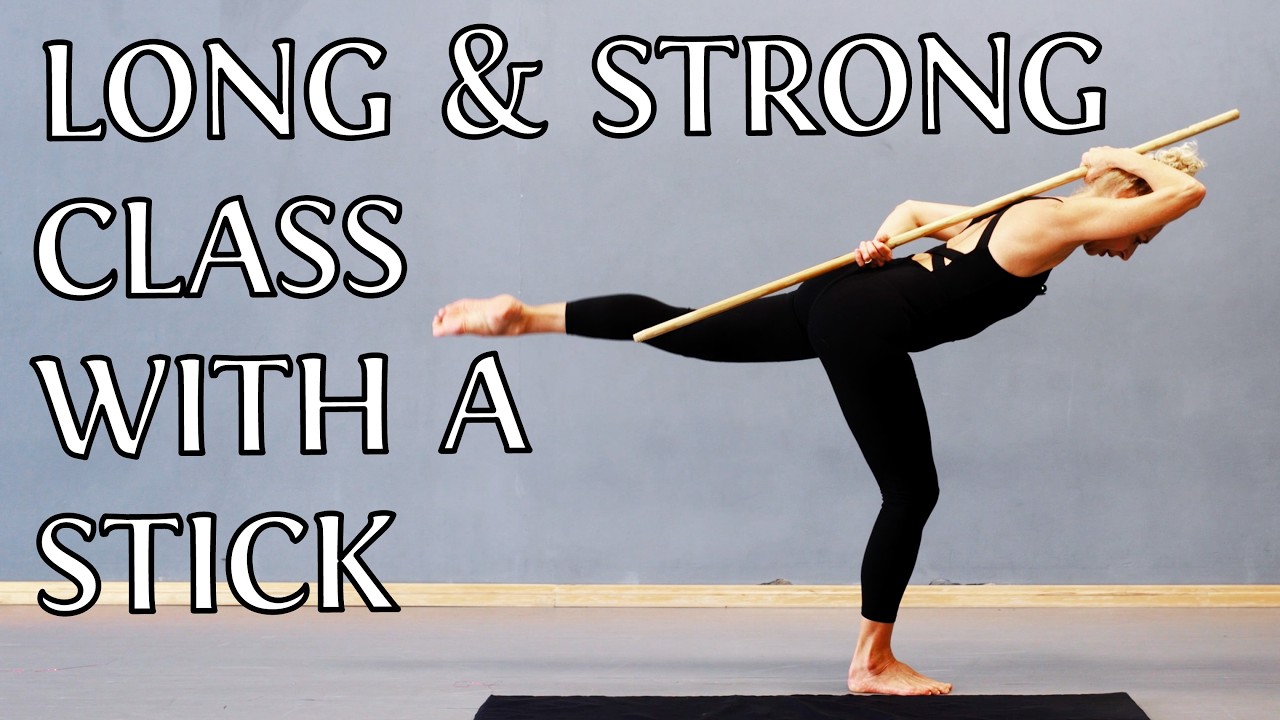 Длинные и сильные; тренировка по пилатесу с палкой.