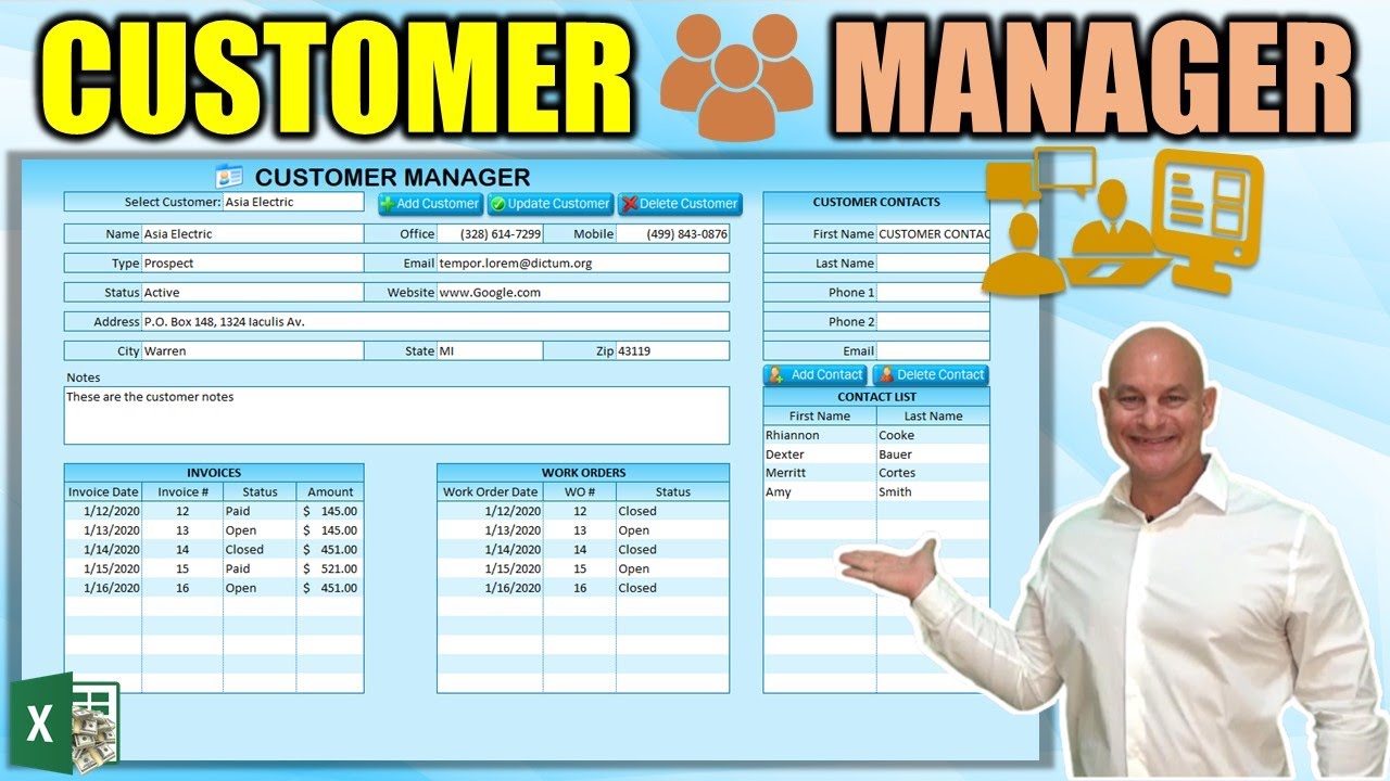 customer management คือ  2022 New  Learn How To Become An Excel Developer As I Create This Customer Manager In Excel From Scratch