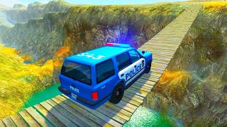 Suspension bridge challenging course cars crashes / BeamNG Drive car game TEST screenshot 5