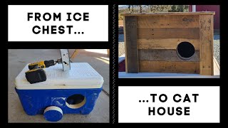 DIY Outdoor Cat Shelter Made from Ice Chest