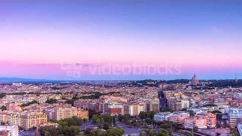 rome cityscape time lapse aerial view day to night transition ejwyffr