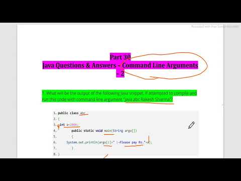 #30 Java Language Command Line Arguments  MCQ Part 2  for Interview Placement & Exam