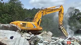 Excavator Breaker Hydraulich Menghancurkan Batu Raksasa‼️Excavator Lonking CDM6225