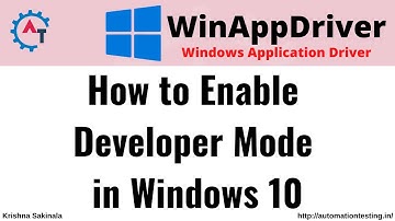 2. WinAppDriver Tutorial | How to Enable Developer Mode in Windows 10