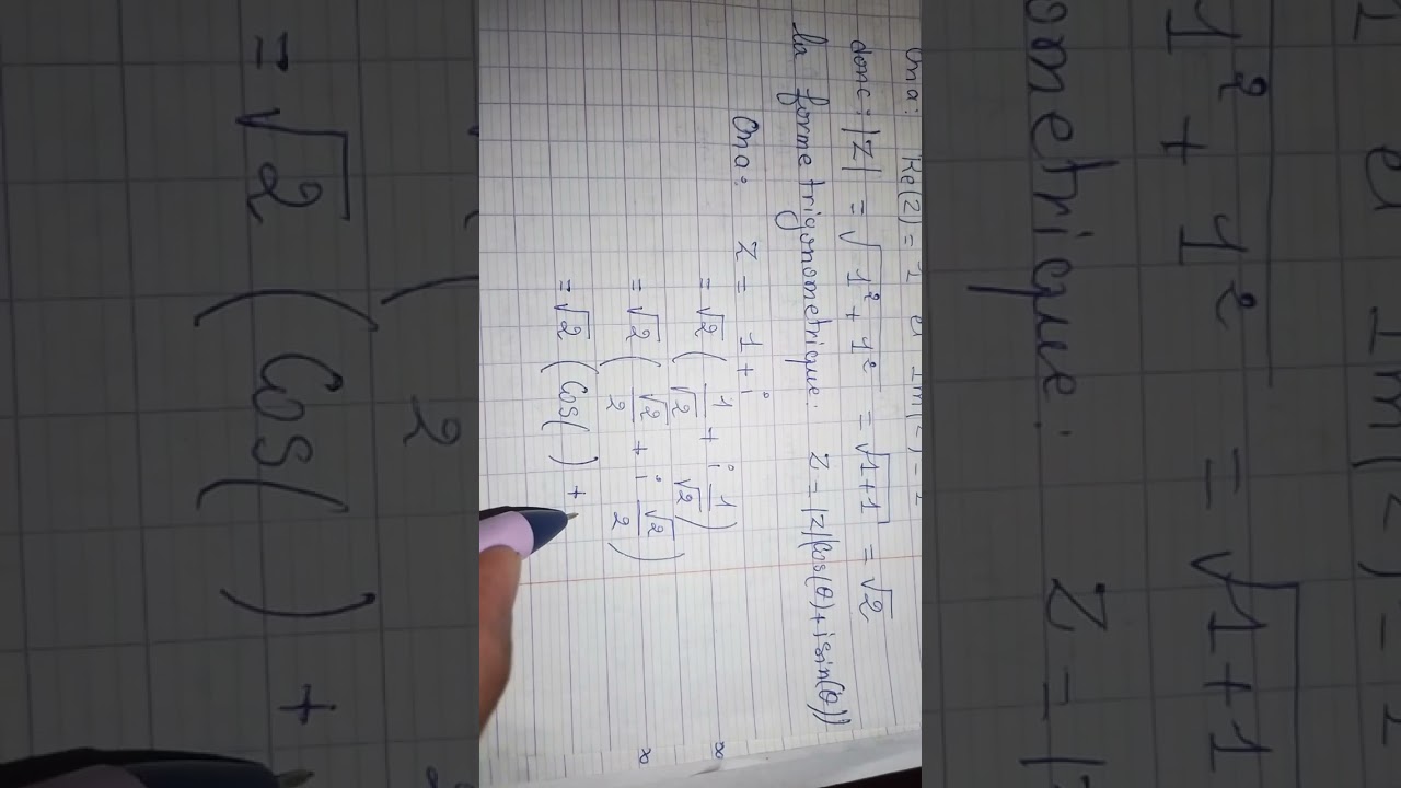 Ep:16 . La forme trigonométrique du nombre z=1+i [module + argument +conjugué]