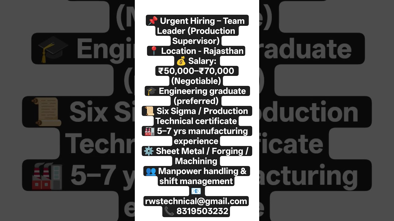 Wait for big group built your career at manufacturing production # Right way solution