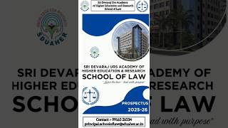 Sri Devaraj Urs Academy Of Higher Education And Research School Of Law Admissions Open