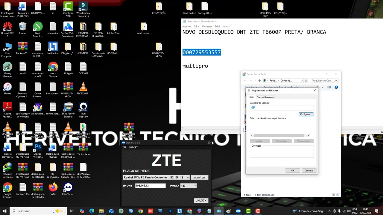 NOVO DESBLOQUEIO ONT ZTE F6600P