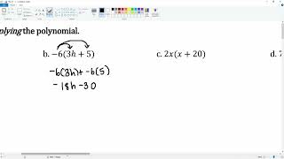 Simplify by multiplying the polynomial. #3 Part 1