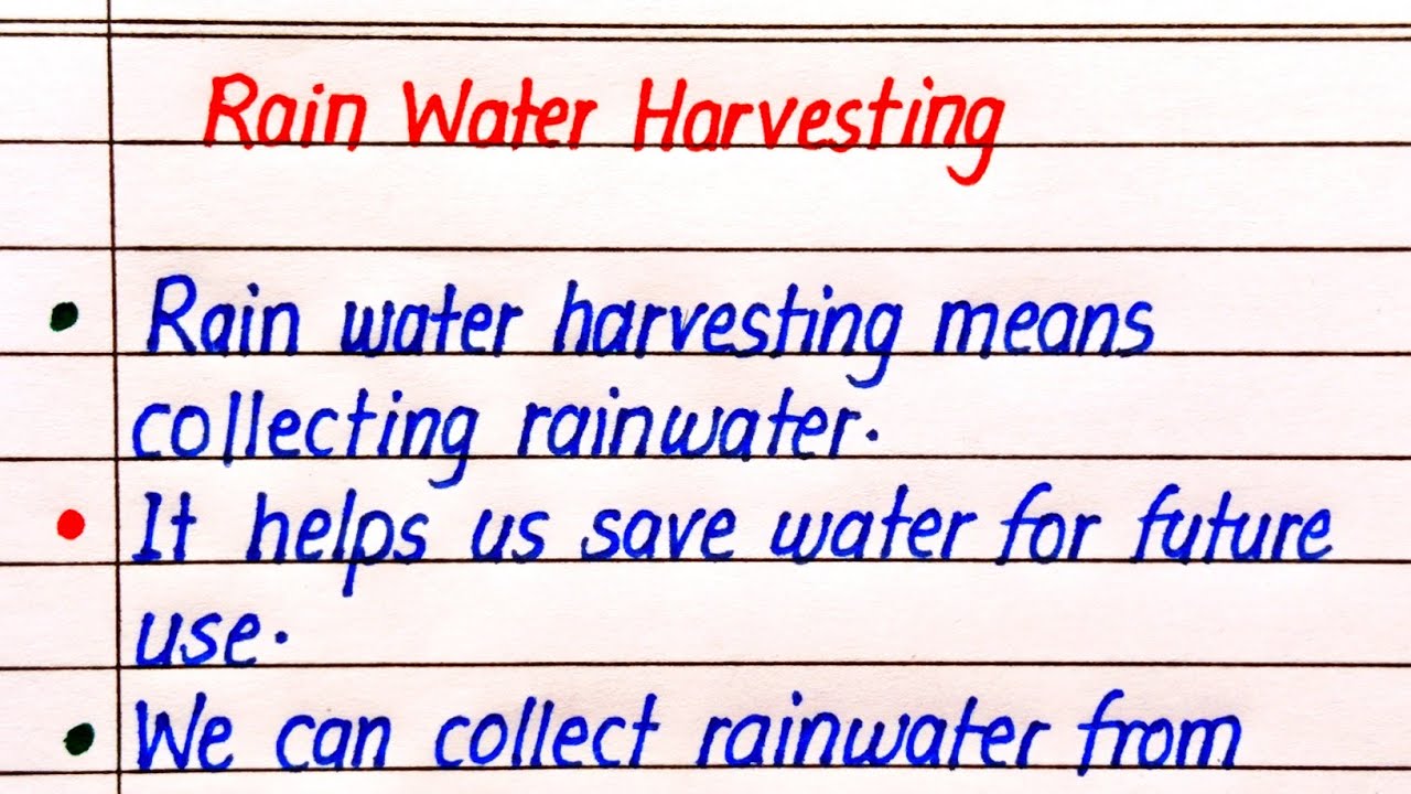 Rain Water Harvesting Essay in English 10 Lines || 10 Lines on Rain Water Harvesting in English