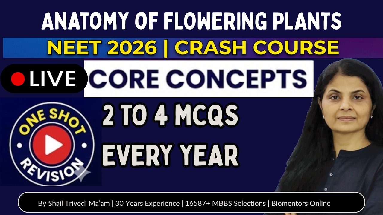 Anatomy of Flowering Plants | NEET 2026 | Crash Course | One Shot Revision | Shail Ma’am