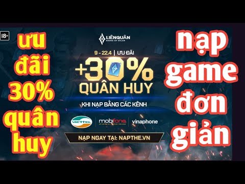 Liên Quân _ Hướng Dẫn Nạp Quân Huy Được + Thêm 30% Cực Dễ