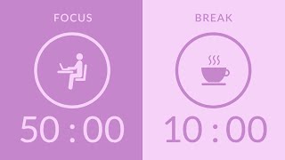 ポモドーロタイマー・無音・50分集中・10分休憩⏰4時間・Pomodoro Timer 50/10 No Music 🍅
