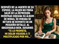 Mientras hojeaba su álbum de bodas, su mirada se detuvo de repente en un pequeño detalle...