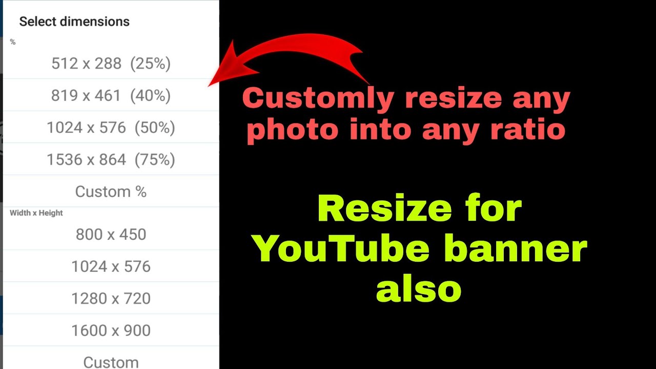 How To Resize Image Or Convert It Into 2048x1152 Pixel For Youtube Banner Youtube