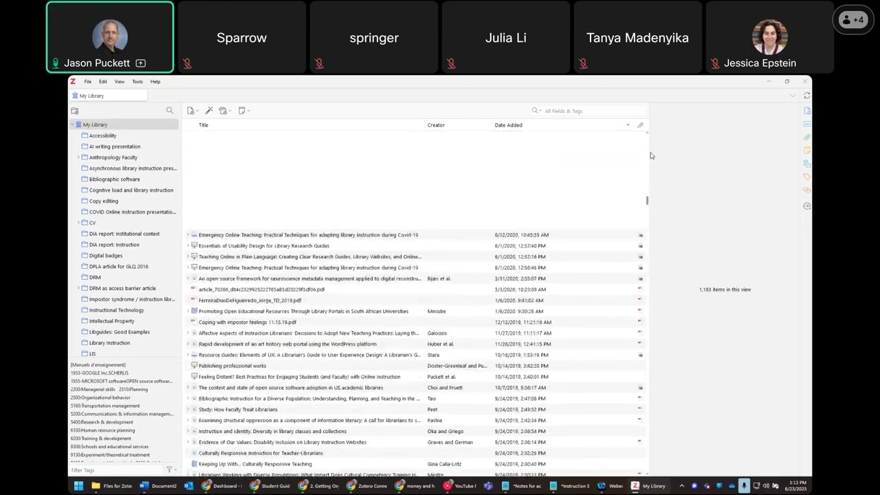 Zotero workshop June 2025