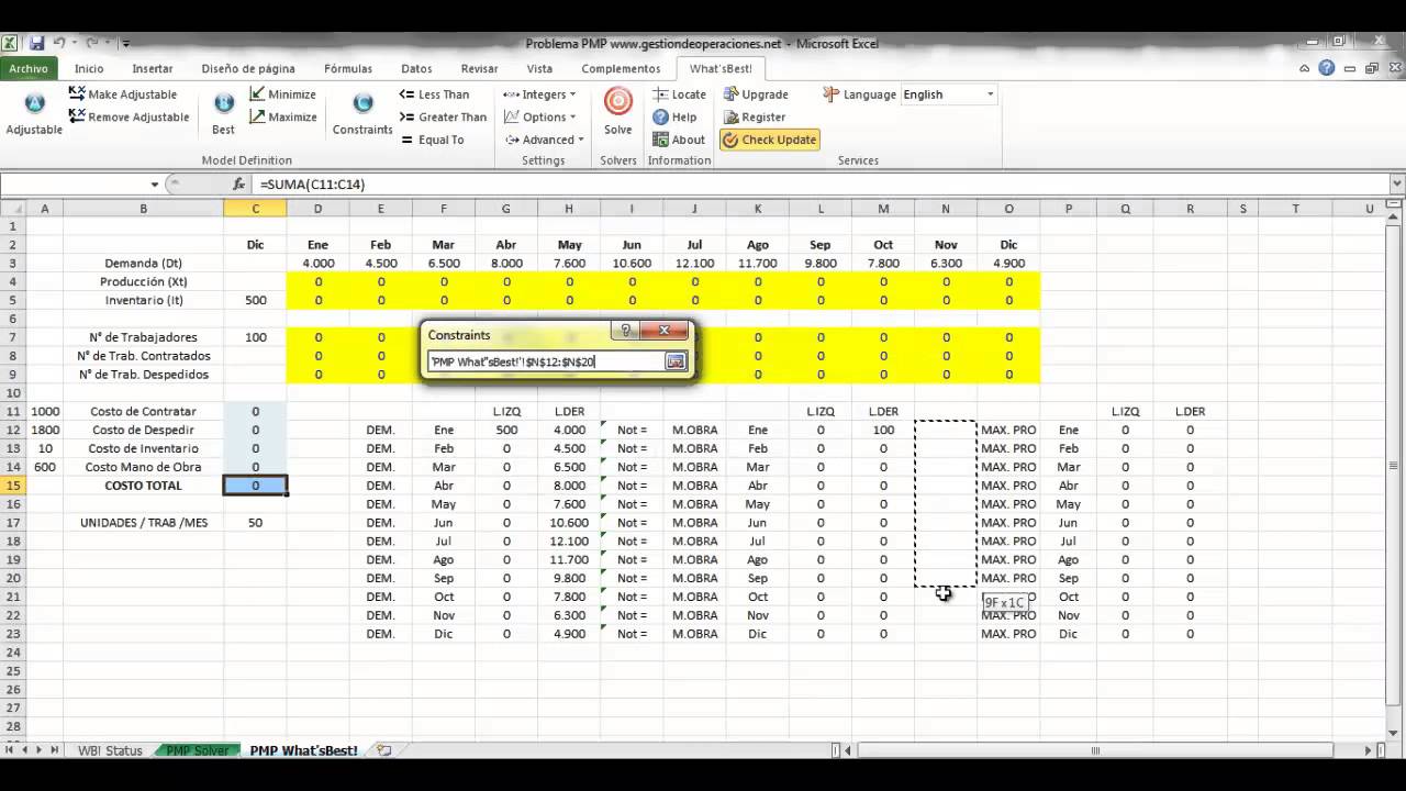 Plan Agregado De Produccion Ejemplo Excel Colección de