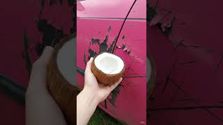 Learn how to remove rust from your car using coconut shellEco-friend #CaliGarage #CarHack #RustFree