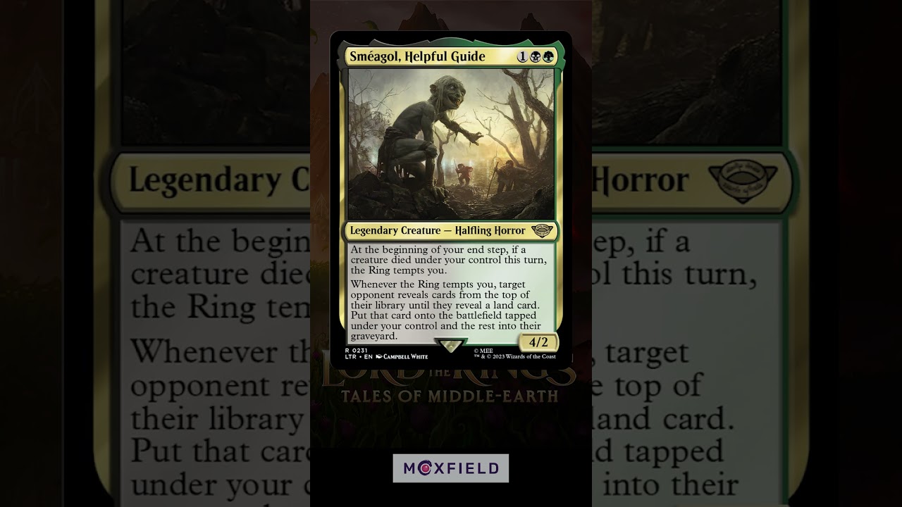 LOTR MTG Showcase Gollum Cards: Gollum Patient Plotter + Smeagol Helpful  Guide