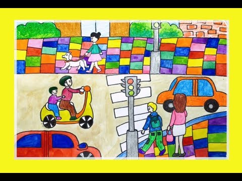 Video VẼ TRANH ĐỀ TÀI : AN TOÀN GIAO THÔNG - P2 - youtube