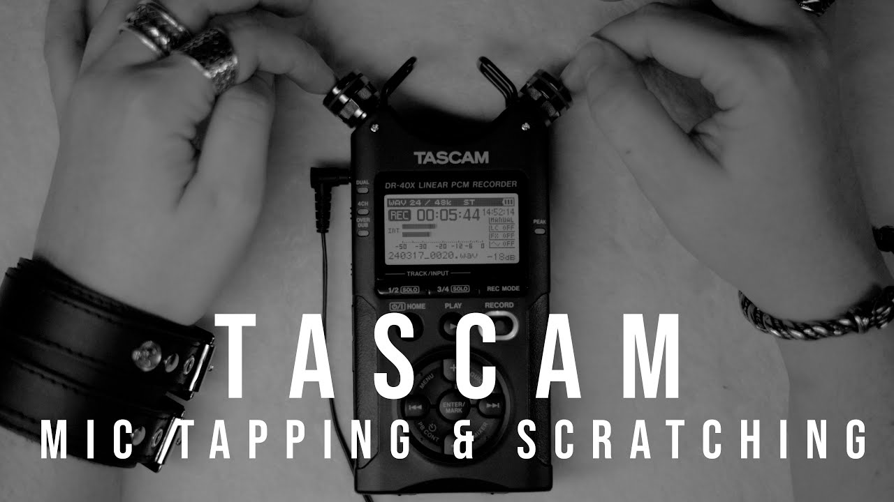 ASMR  | TASCAM mic tapping & scratching | Brain tickling sounds | DR-40X | No talkling
