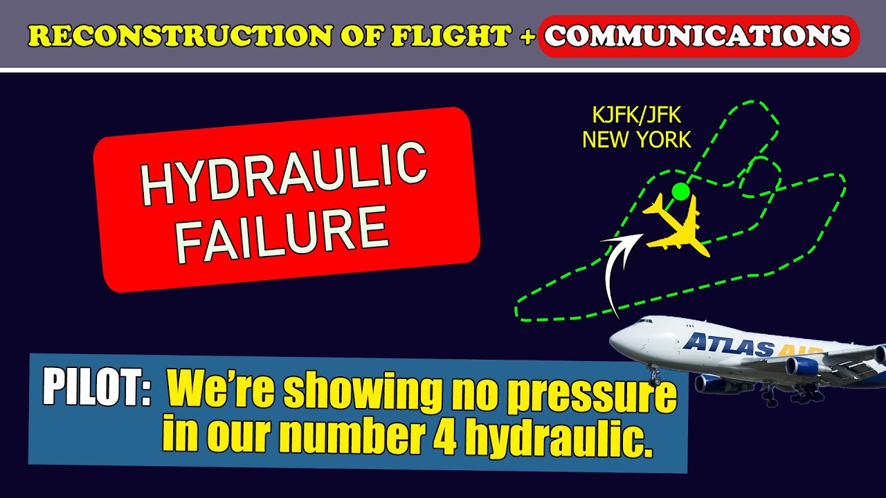 HYDRAULIC system FAILURE, NO PRESSURE after departure Atlas B747400
