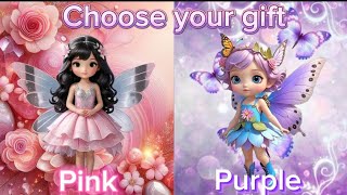 Choose your gift #chooseyourgiftchallenge #pinkvspurple💖💜 #2dolls #2giftbox #pickone #wouldyourather