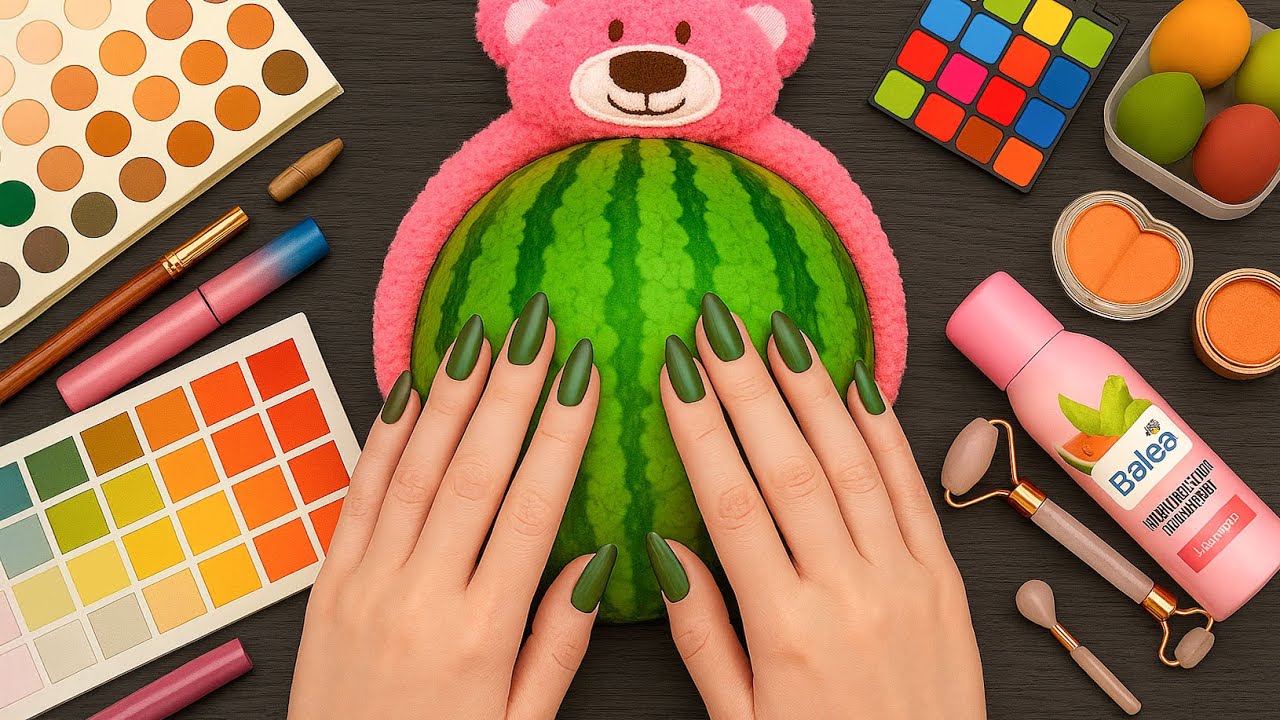 ASMR Makeup on Watermelon (No Talking)