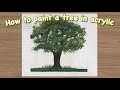 How to Paint a Tree in Acrylic | For beginners | NadaArts