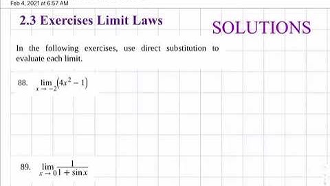2.3 #88-90.  Finding Limits by Using Continuity. Openstax Calculus Vol. 1