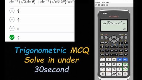 Trigonometric MCQ Hacks by Calculator || Trigonometry & Inverse Trigonometry || Fx 991 Ex