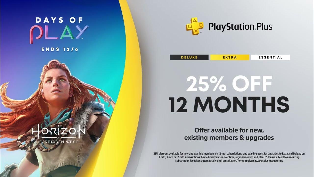 PS Plus tem preço especial na assinatura no Days of Play