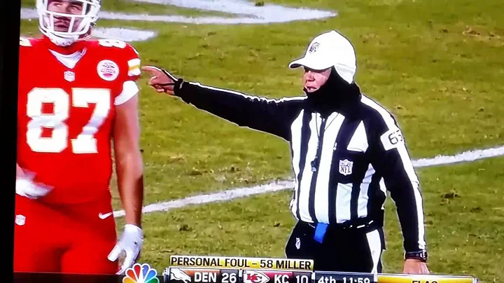 Travis Kelce #87 makes rude hand gesture at ref Kansas City Chiefs