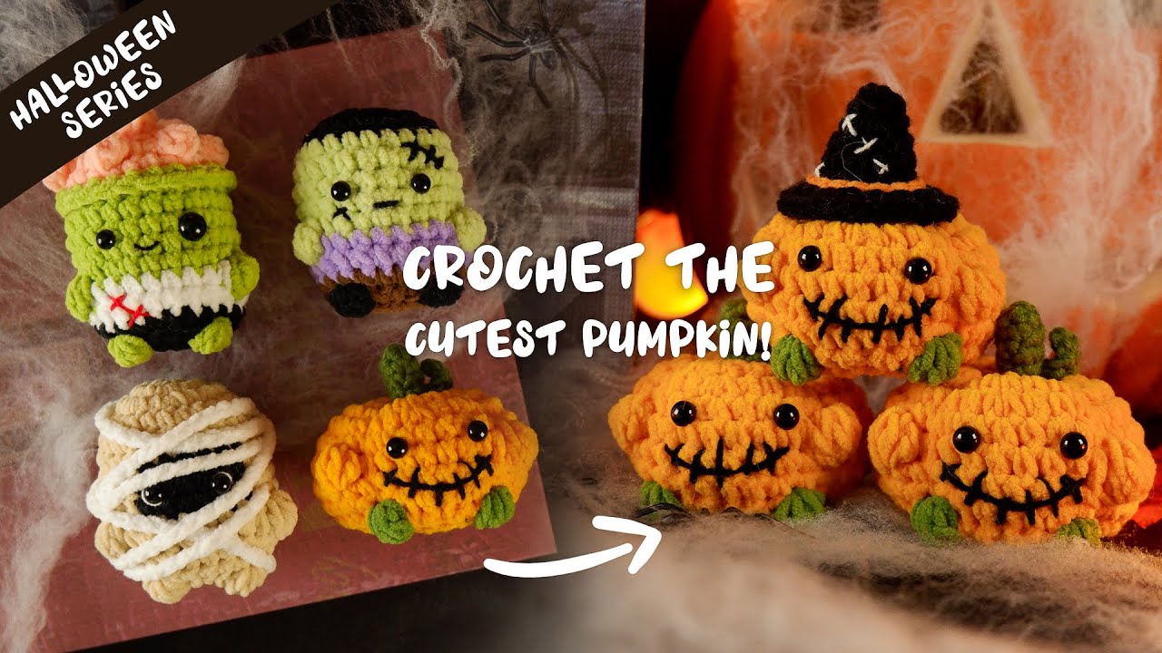 Как связать крючком: Маленькая осенняя тыква ✧ Быстрый урок амигуруми ✨ ˖°.&｜LOW SEW (🎃Серия о Хэ...