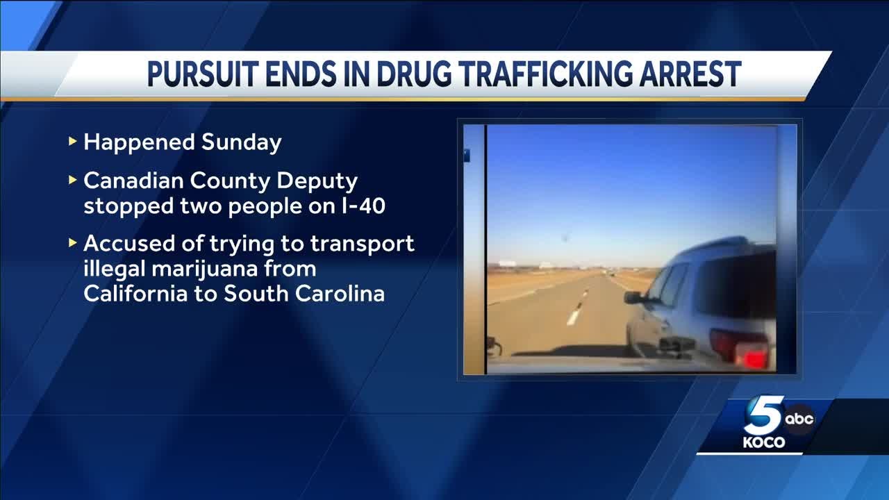 Dangerous high-speed chase ends with Canadian County drug bust - YouTube
