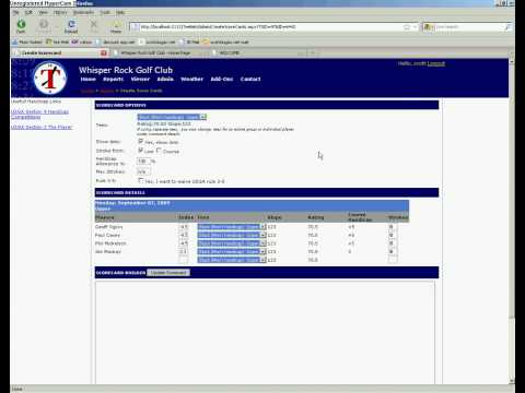 Asp.net AJAX Golf Tee Sheet Application