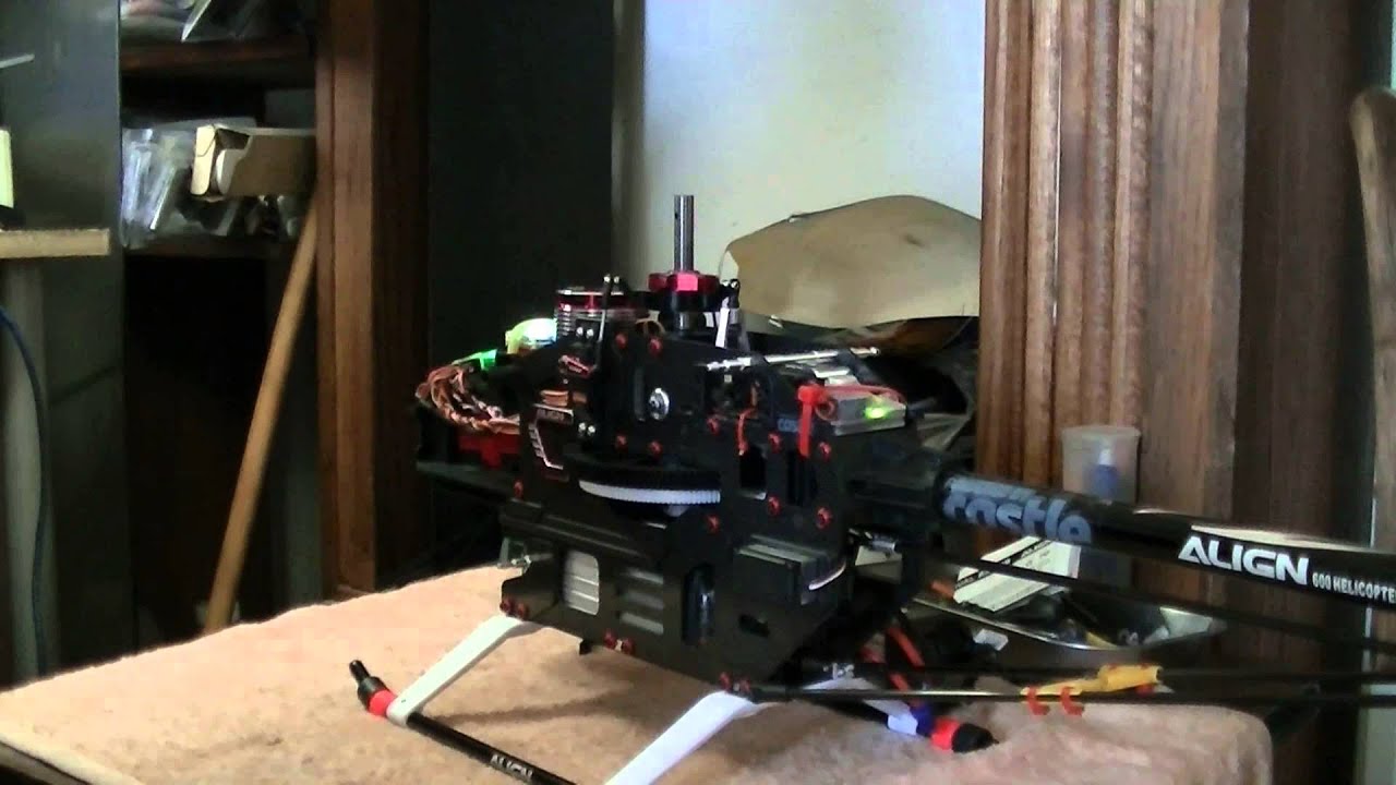 T-rex 600L =wc= edition 750mx bench motor spool up and auto-rotation test