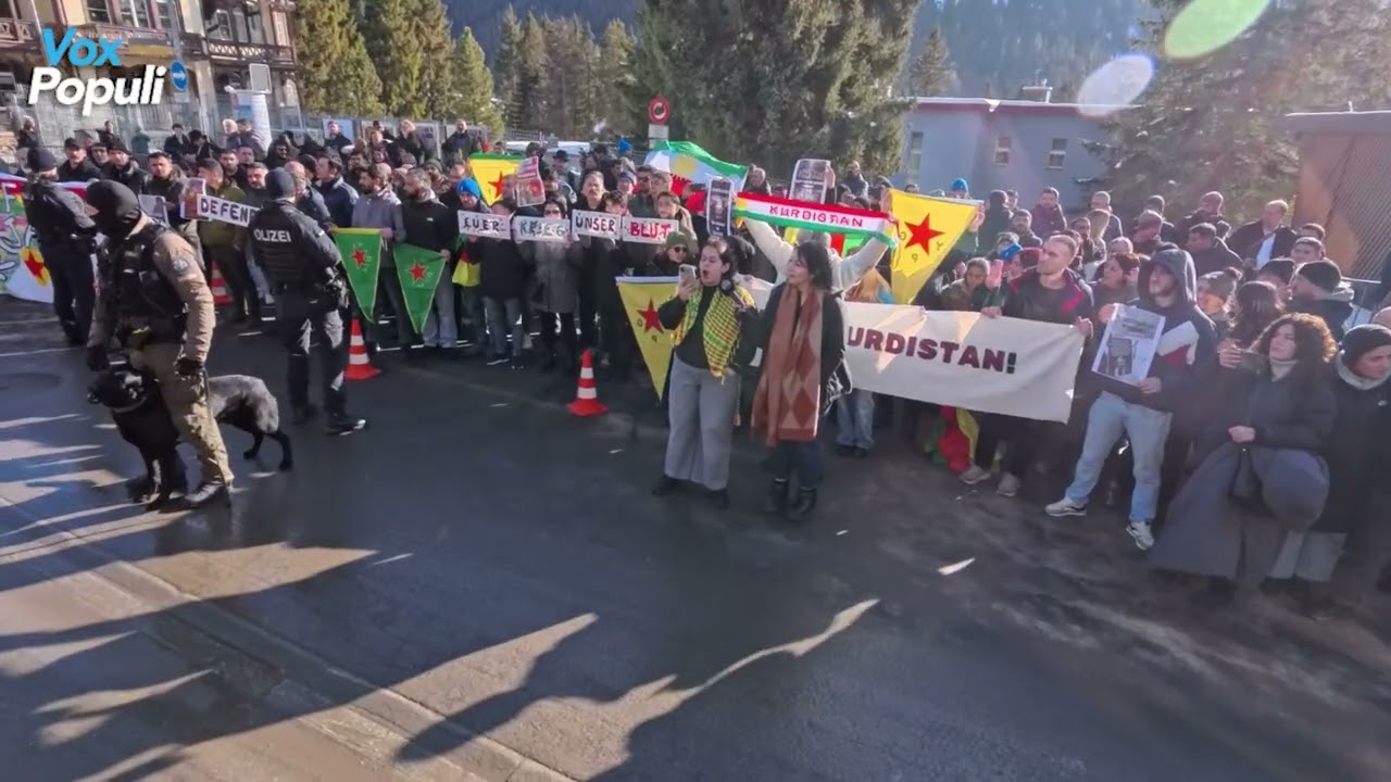 Kurds PROTEST in Davos Against ISIS | World Economic Forum